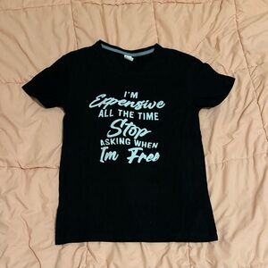 Black and White Short Sleeve Tee Casual Crew Neck